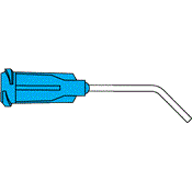 SE22-1/2-45 - Aiguille de dosage inox courte 22 AWG, coudée à 45°