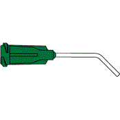 SE14-1/2-45 - Aiguille de dosage inox courte 14 AWG, coudée à 45°