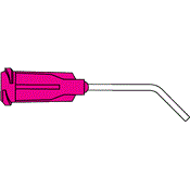 SE20-1/2-45 - Aiguille de dosage inox courte 20 AWG, coudée à 45°