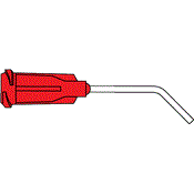 SE25-1/2-45 - Aiguille de dosage inox courte 25 AWG, coudée à 45°